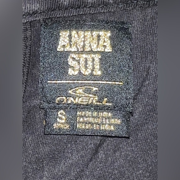 O’Neill Anna Sui flutter Tank Top Distressed Black Women, Size Small - Picture 7 of 7